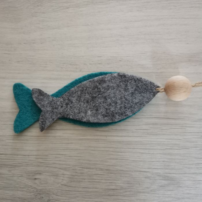 Schlüsselanhänger mit einem Fisch aus Filz